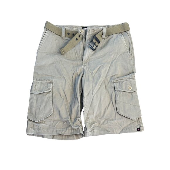 Vintage Tony Hawk Mens Cargo Shorts W/Belt 32 Beige 100% Cotton Casual Outdoor W - Picture 1 of 4
